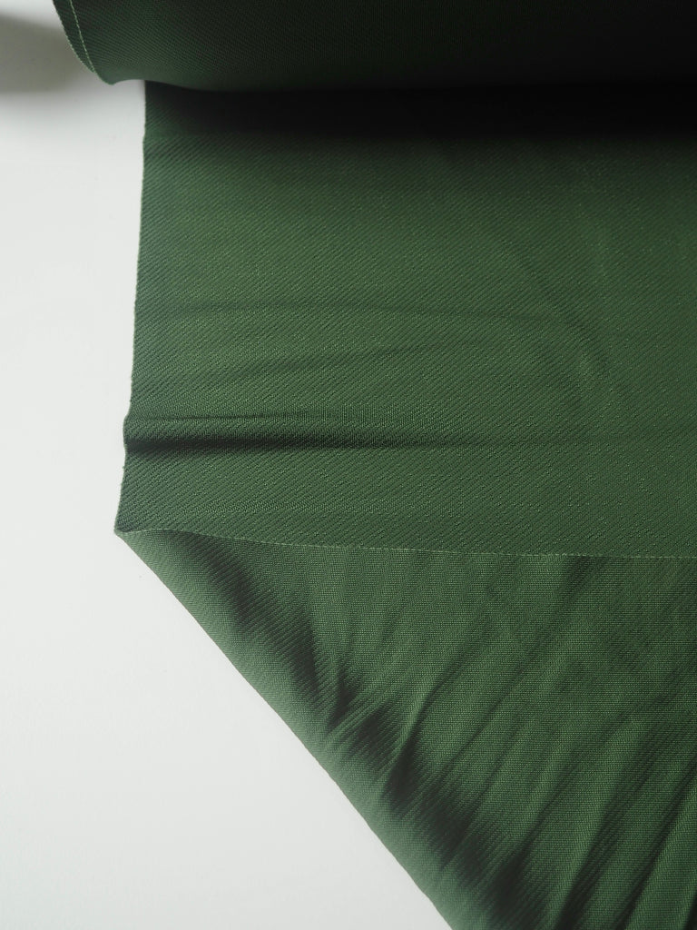 Deep Olive Viscose Satin Twill Jersey