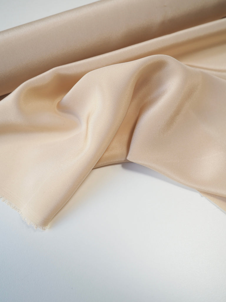 Cream Silk Sateen Crepe de Chine