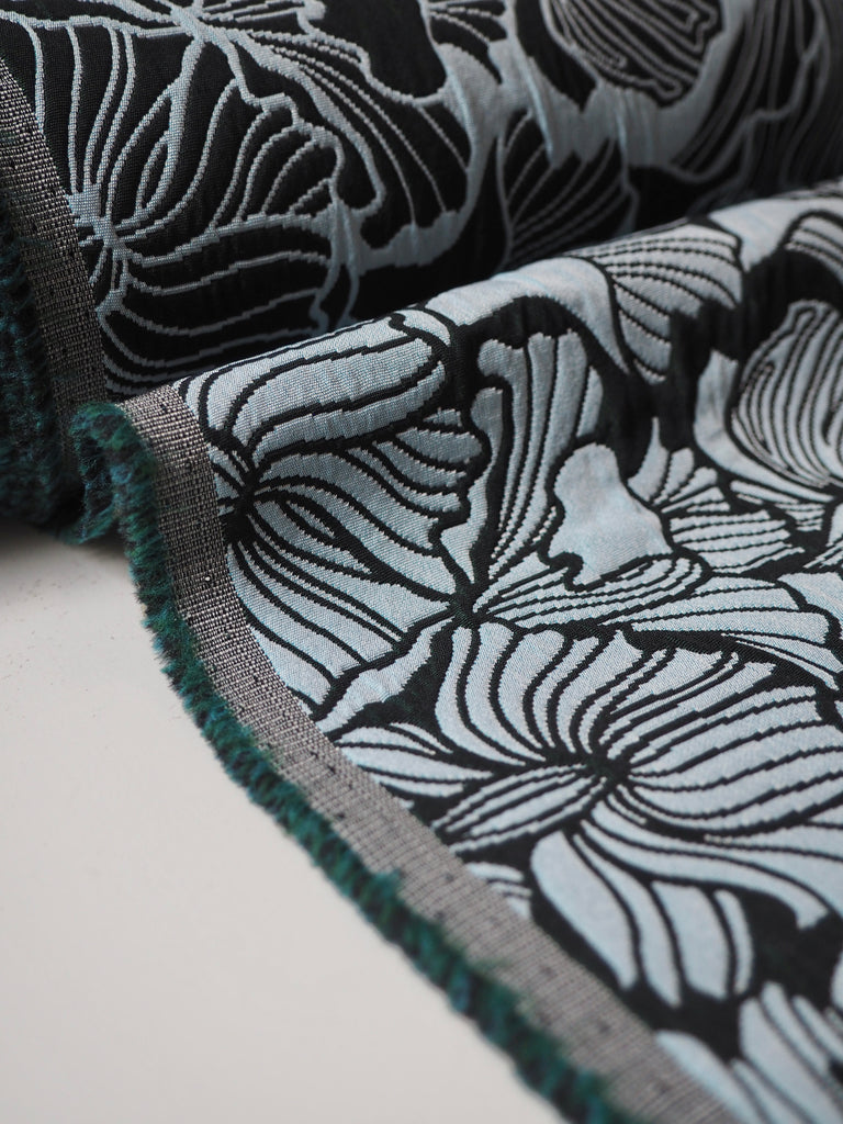 Green + Blue Floral Jacquard