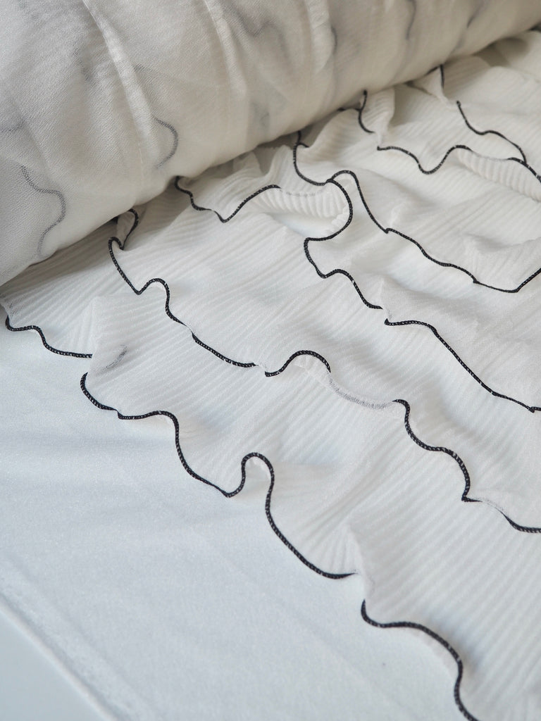 Monochrome Tiered Ruffle Plissé