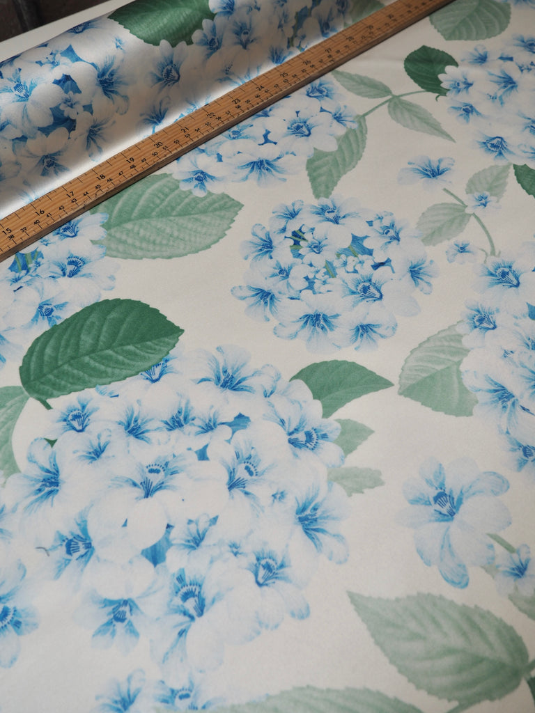 Pale Blue Blossom Satin