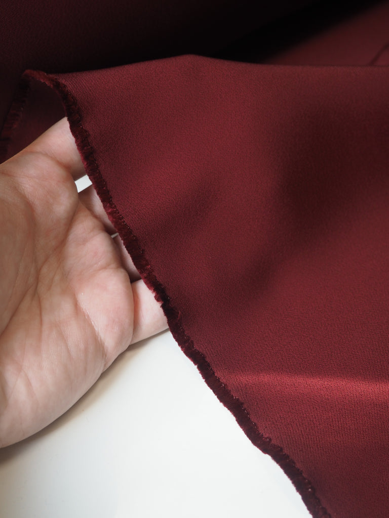 Burgundy Viscose/Acetate Twill