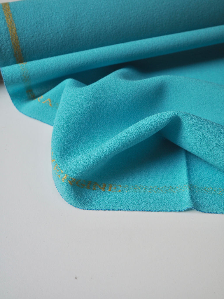 Mediterranean Blue Wool Crepe
