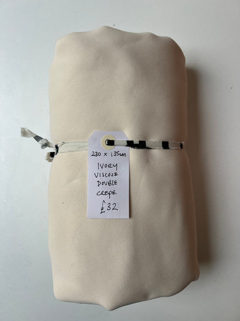 Ivory Viscose Double Crepe Remnant