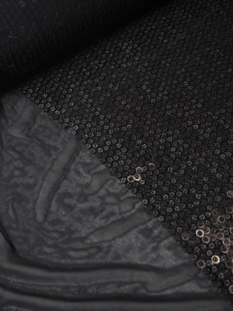 Black Glitter Sequin Stretch Mesh