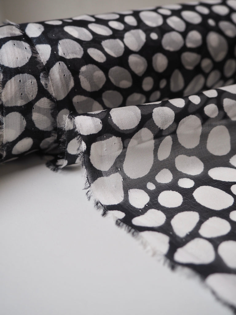 B+W Pebble Print Silk Chiffon