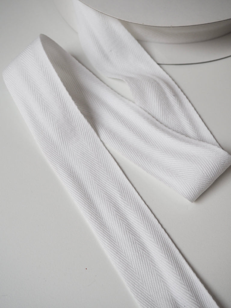 Shindo White Herringbone Cotton Tape 38mm