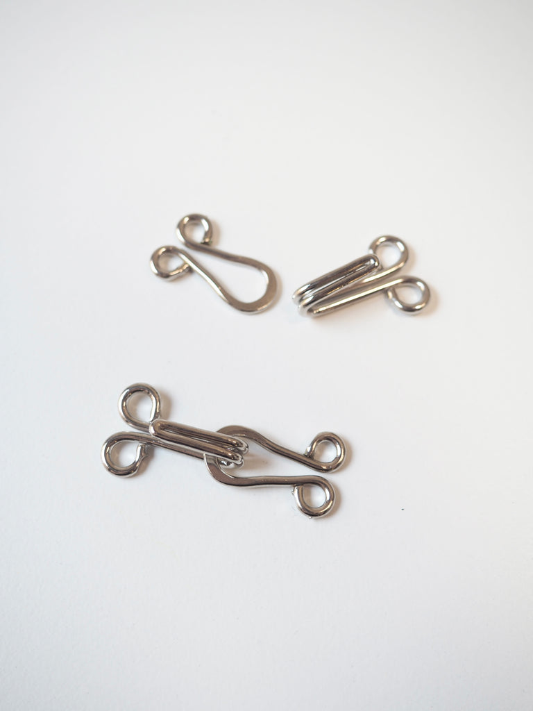 Silver Nickel Hook + Eye