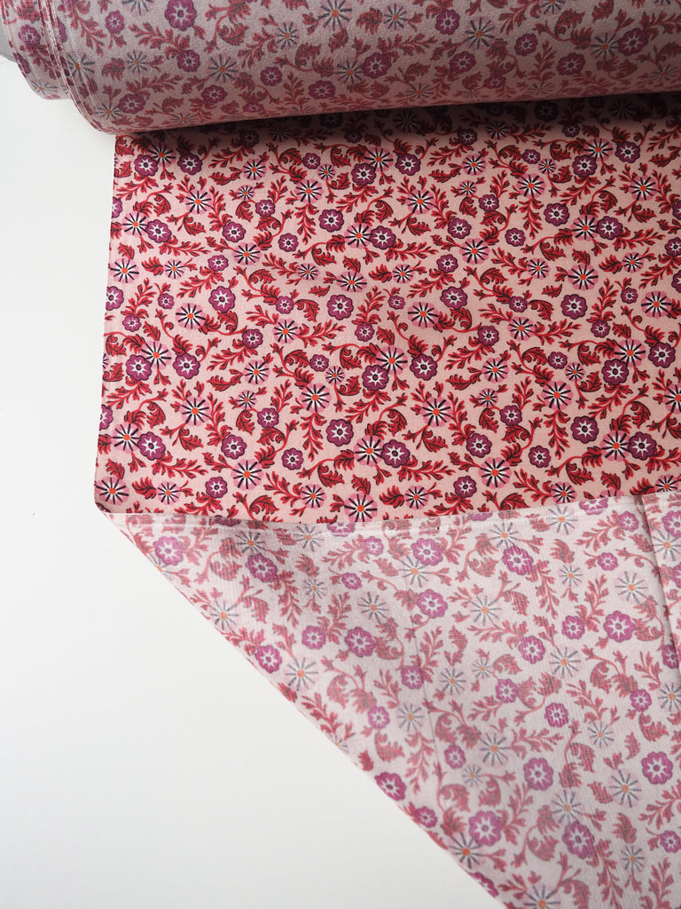 Liberty Pink Blossom Silk Shantung