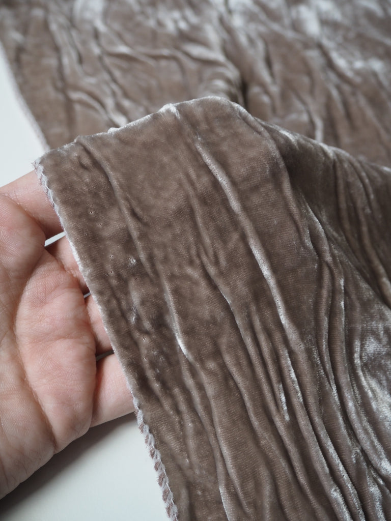 Taupe Silk/Viscose Velvet