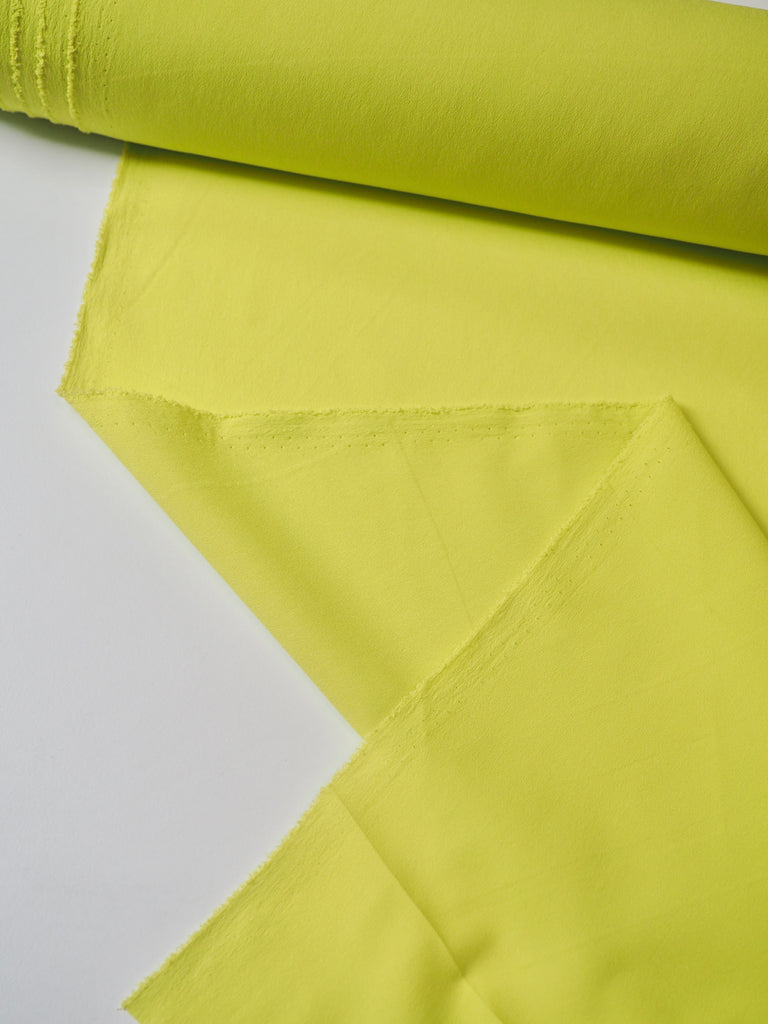 Neon Lime-Yellow Crepe de Chine