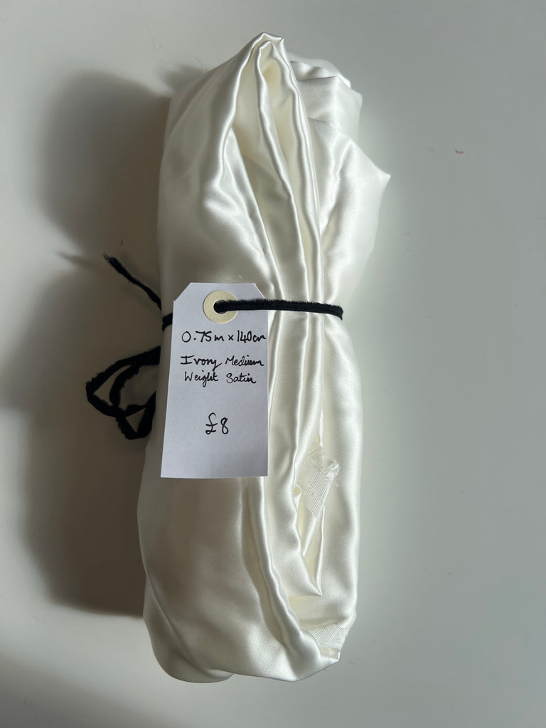 Ivory Medium Weight Satin Remnant