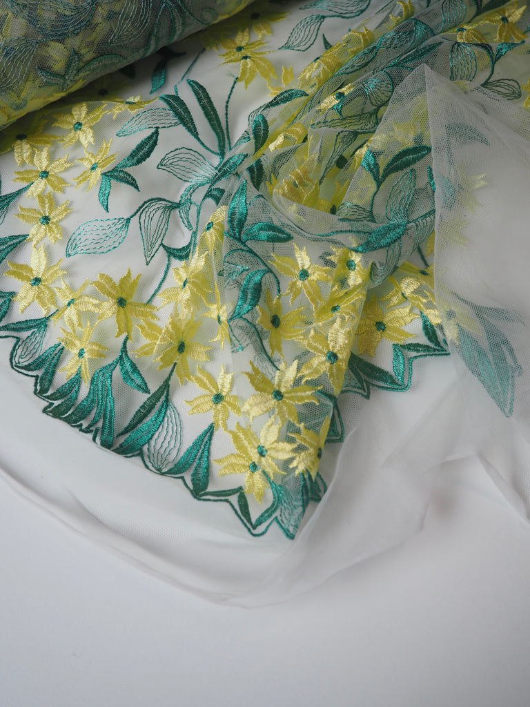 Daffodil Embroidered Tulle