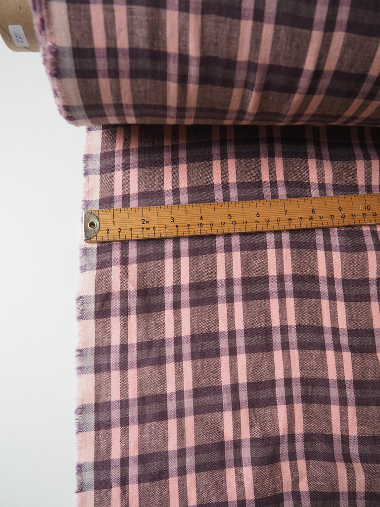 Rose Berry Plaid Linen