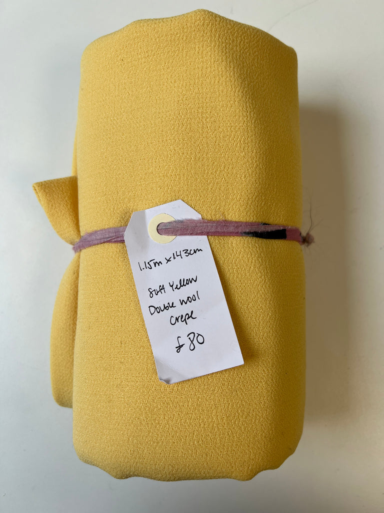 Soft Yellow Double Wool Crepe Remnant