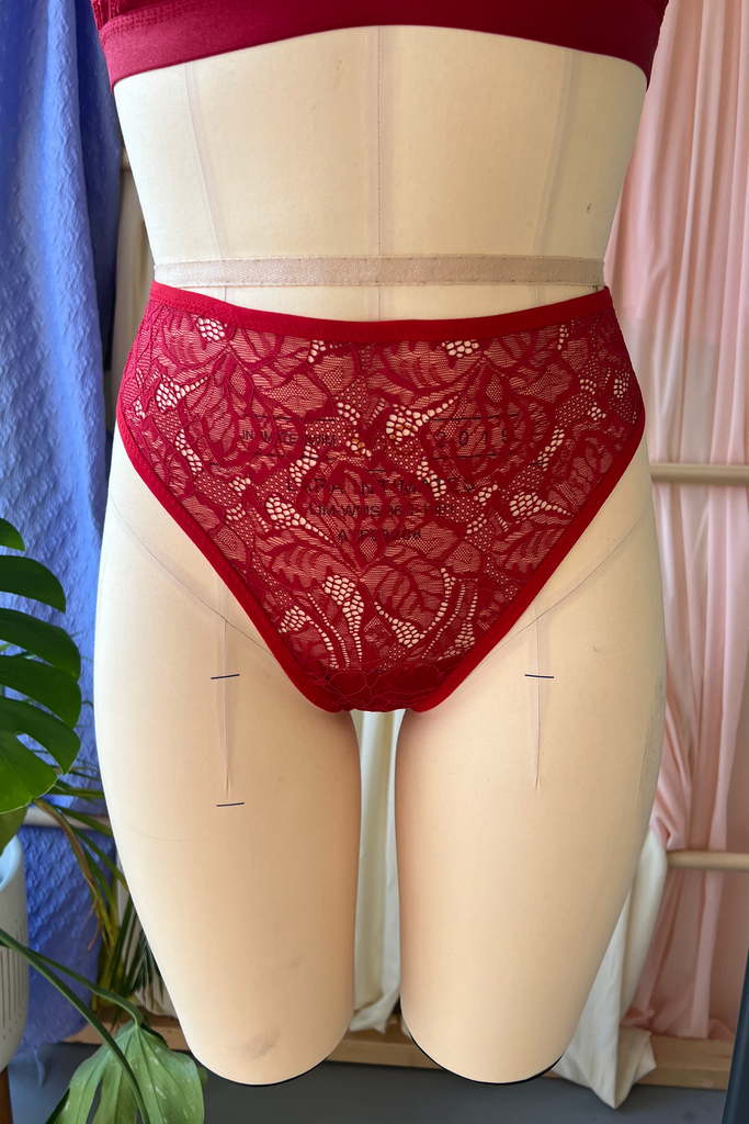Red Lace Brazilian Brief Kit