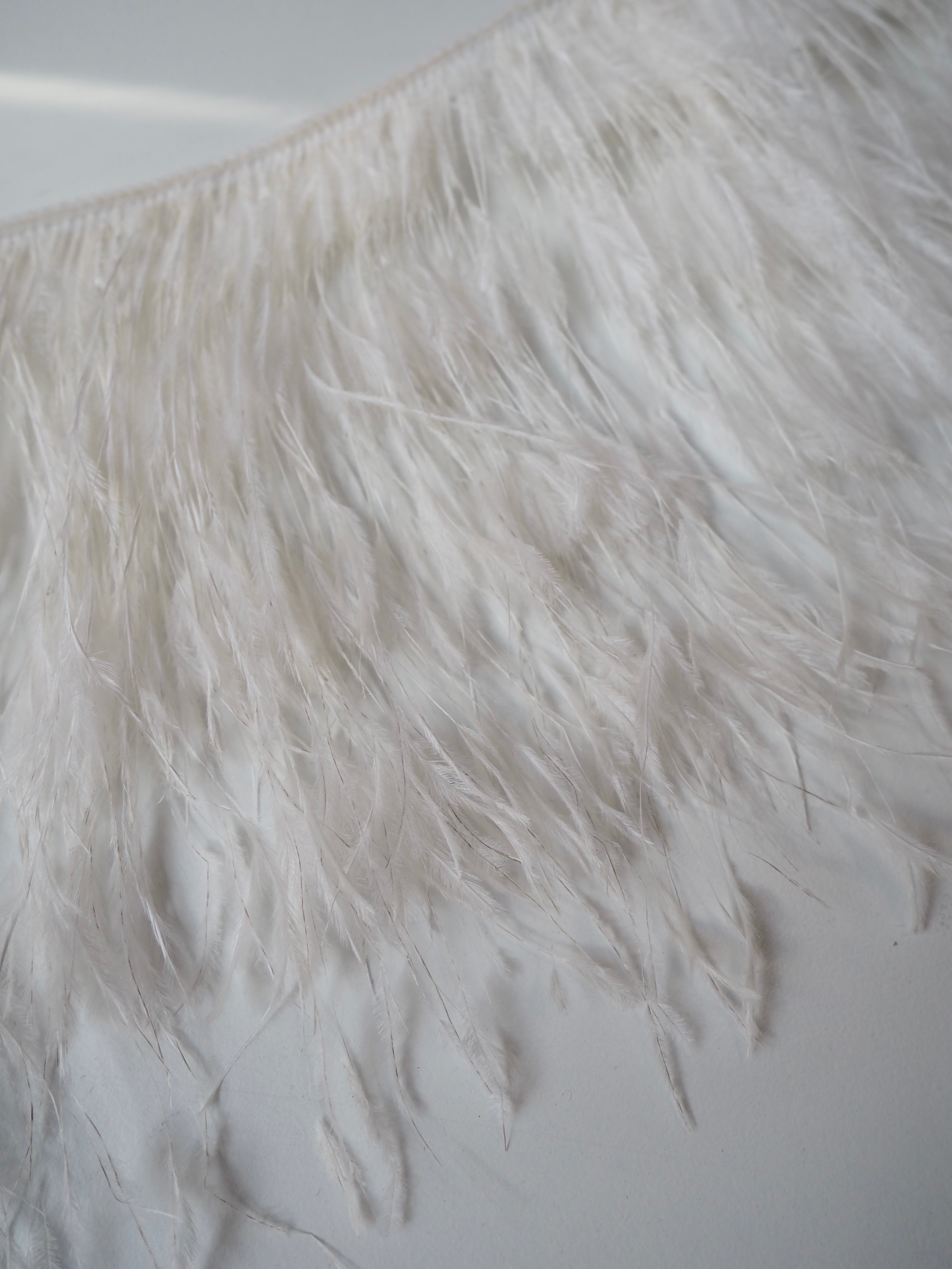 Ostrich Feather Trim 5 Long. Black or Light Brown Colors Available