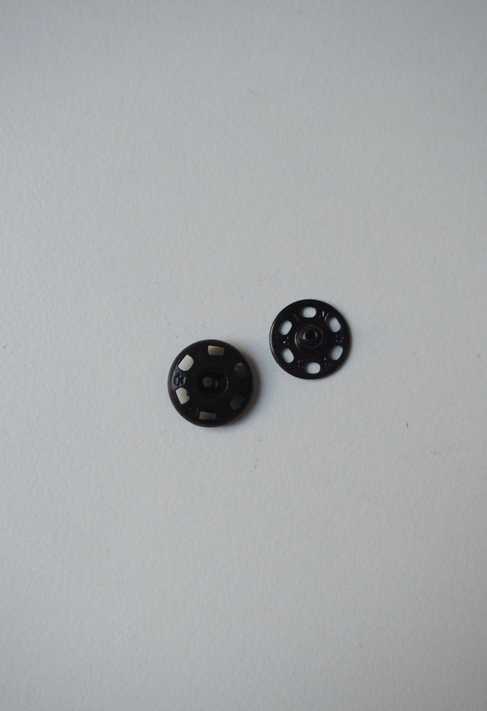 Black Sew-on Press Studs 12mm - 5 Pieces