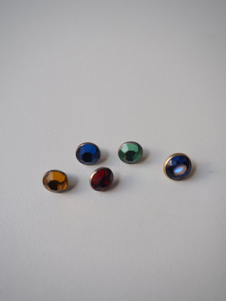 Multicolour Crystal Stud Buttons 10mm