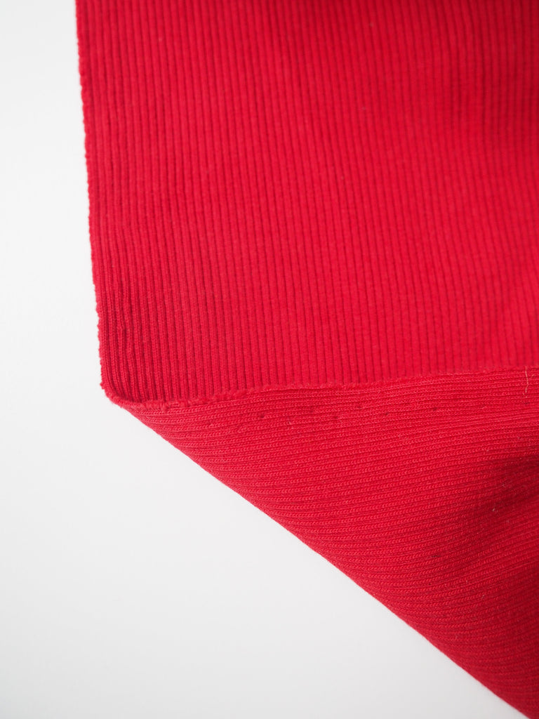 Apple Red Cotton 2x2 Rib Jersey
