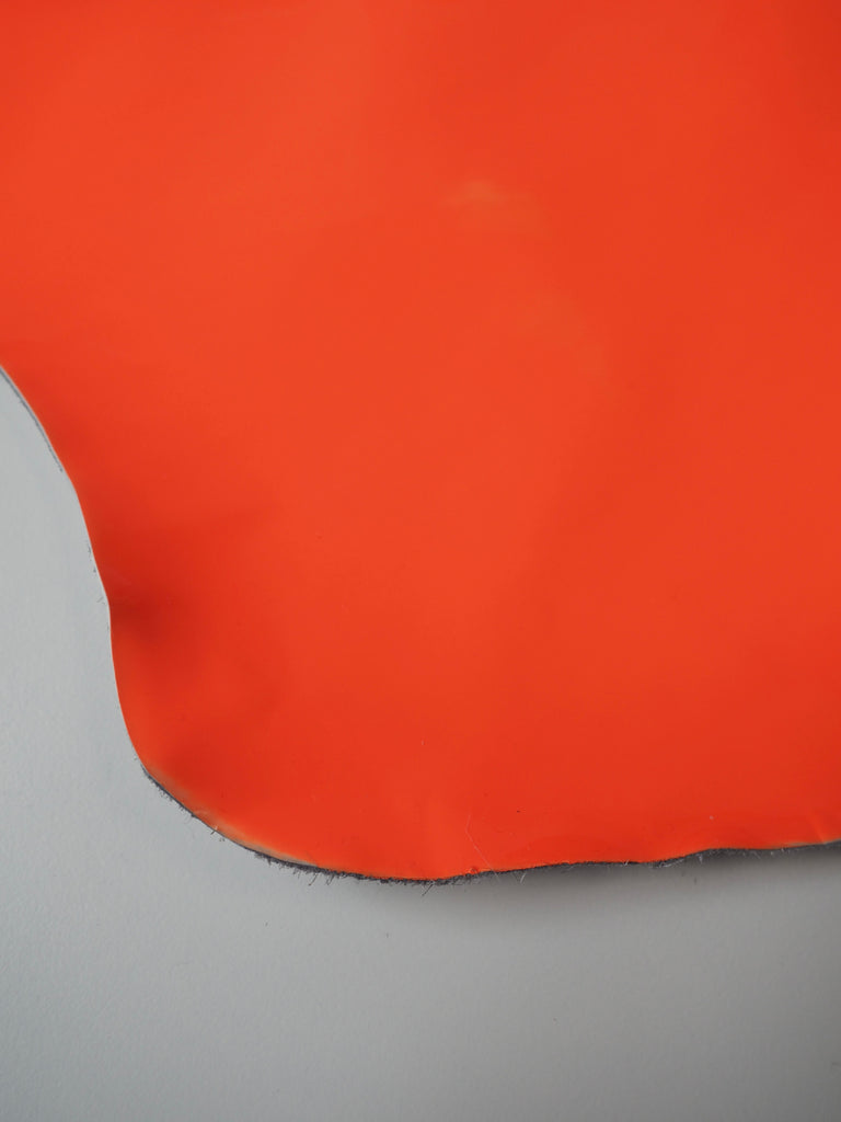 Neon Orange Patent Cowhide Leather