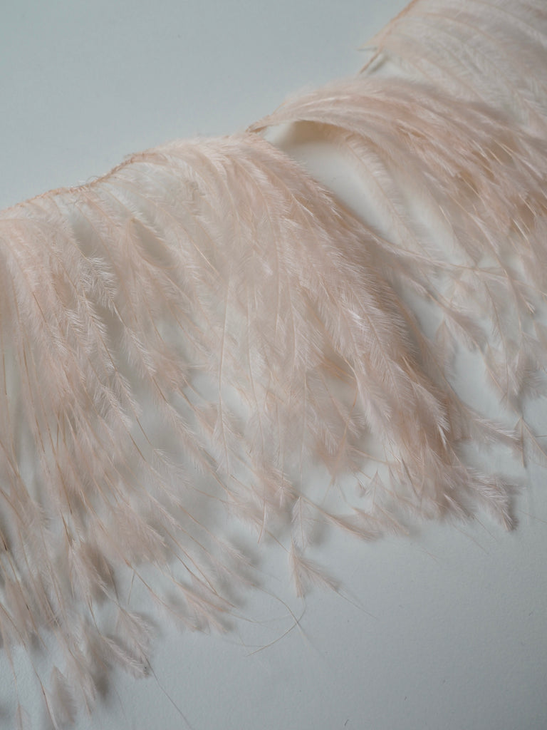 Peach Trimmed Ostrich Feather Fringing