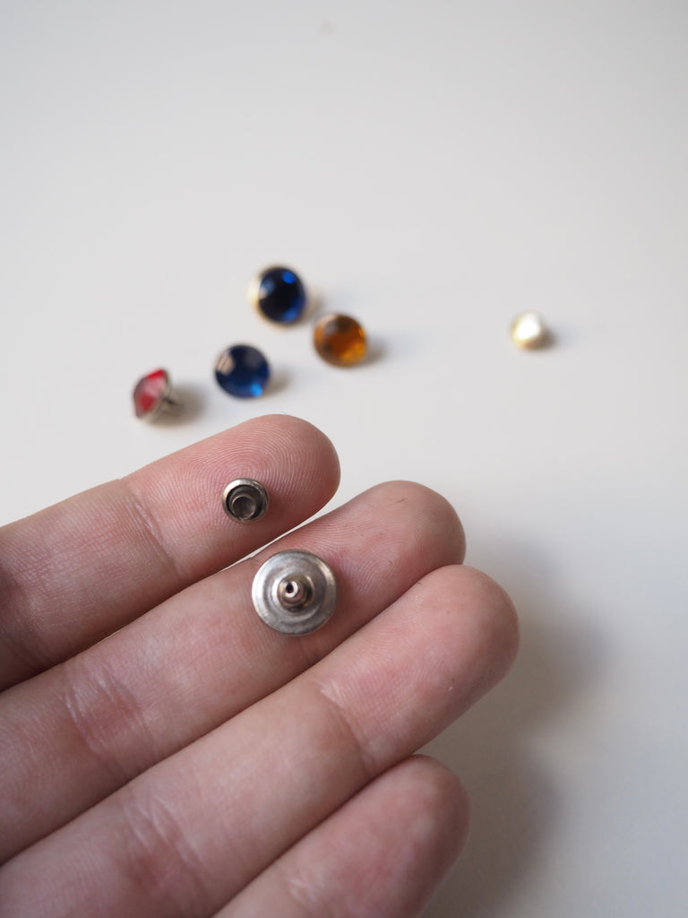 Multicolour Crystal Stud Buttons 10mm