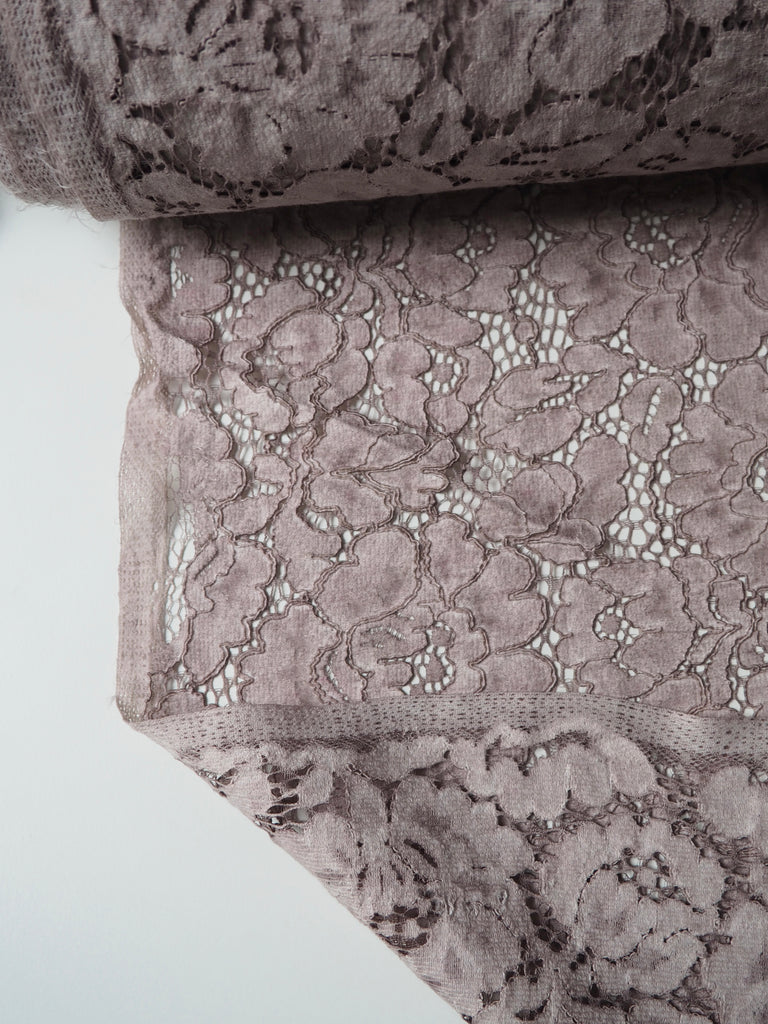 Taupe Carnation Corded Lace