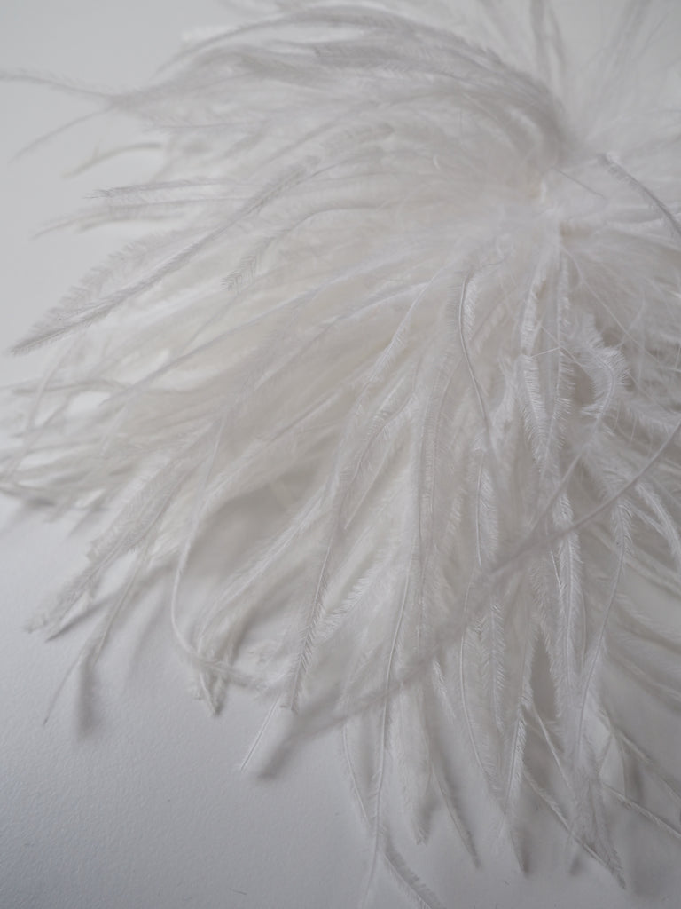 White Ostrich Feather Pom Poms