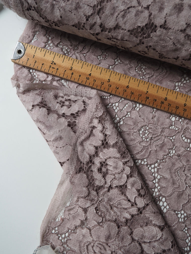 Taupe Carnation Corded Lace
