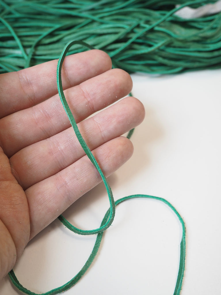 Green Leather Cord 2mm