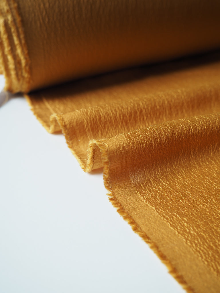 Golden Caramel Hammered Silk Satin