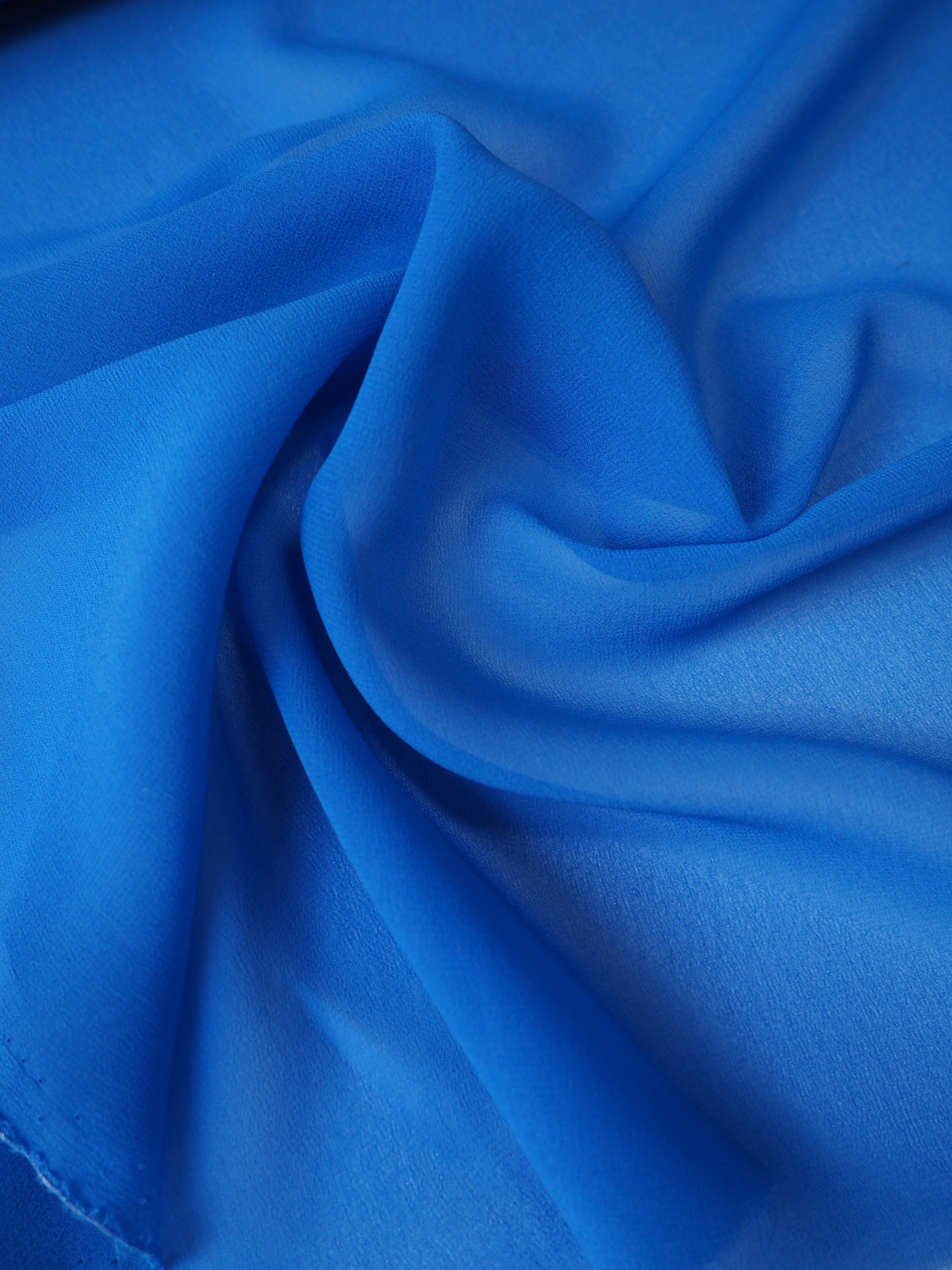 Cobalt blue chiffon deals fabric