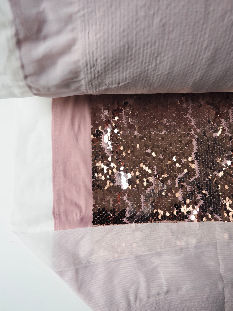Pink Frost Interfaced Stretch Sequin