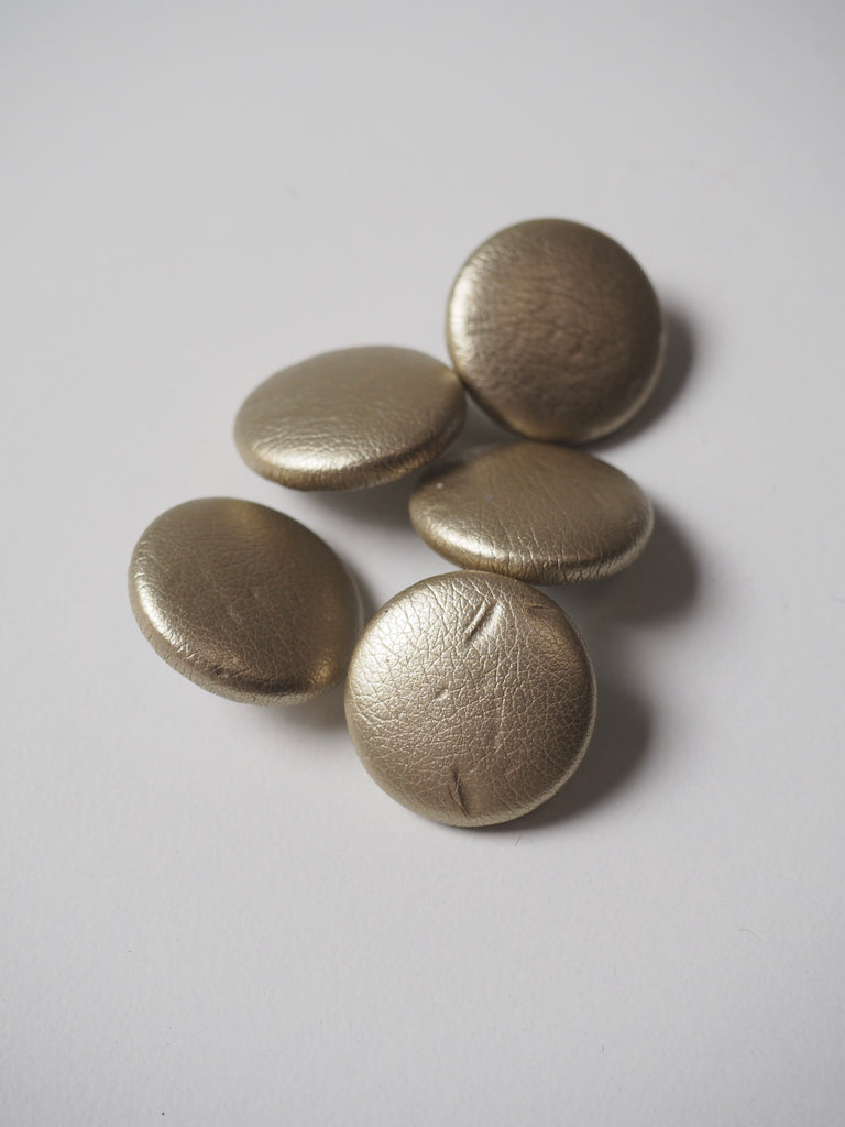 Gold Leather Fabric Covered Buttons 20mm