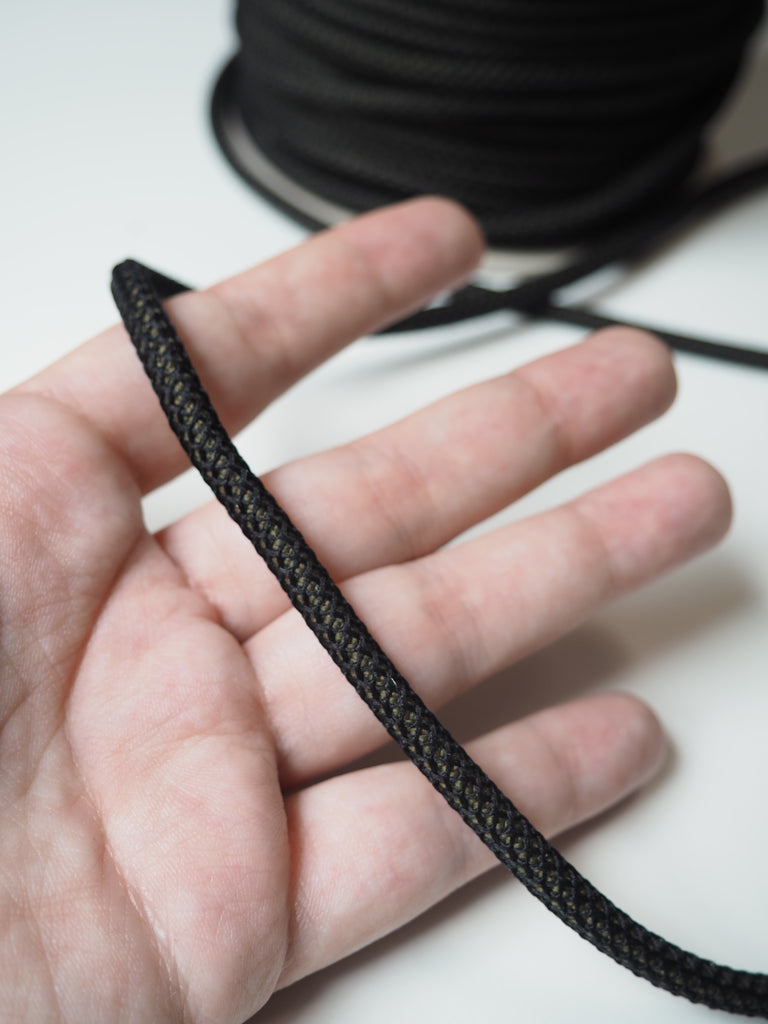 Black + Moss Net Braided Cord 6mm
