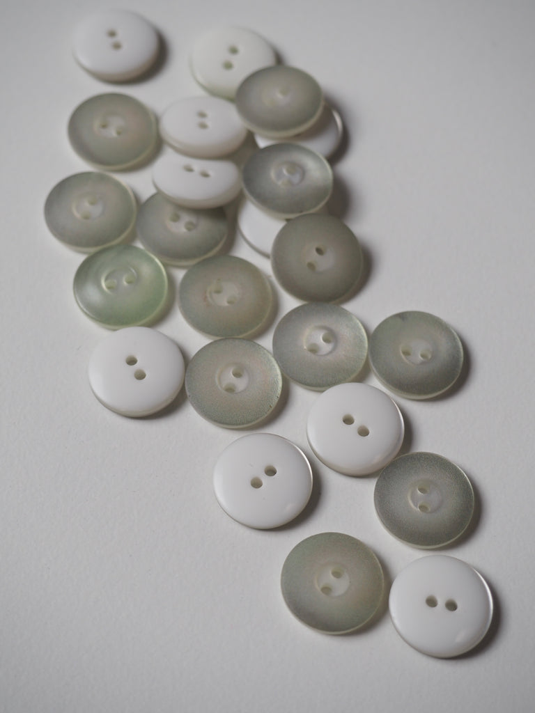 Mint Iridescent Buttons 13mm
