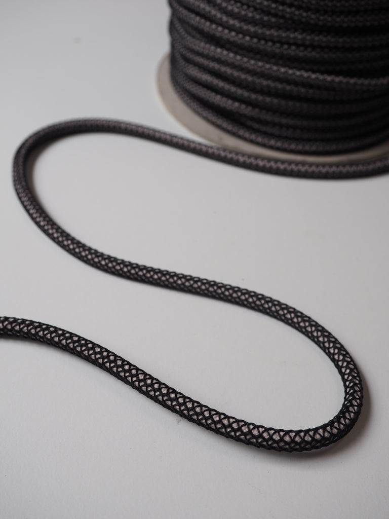 Black + Cream Net Braided Cord 6mm