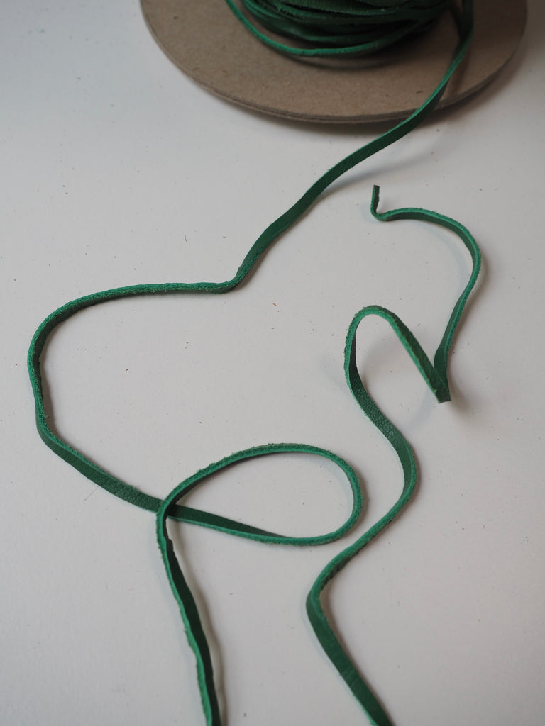 Green Leather Cord 3mm