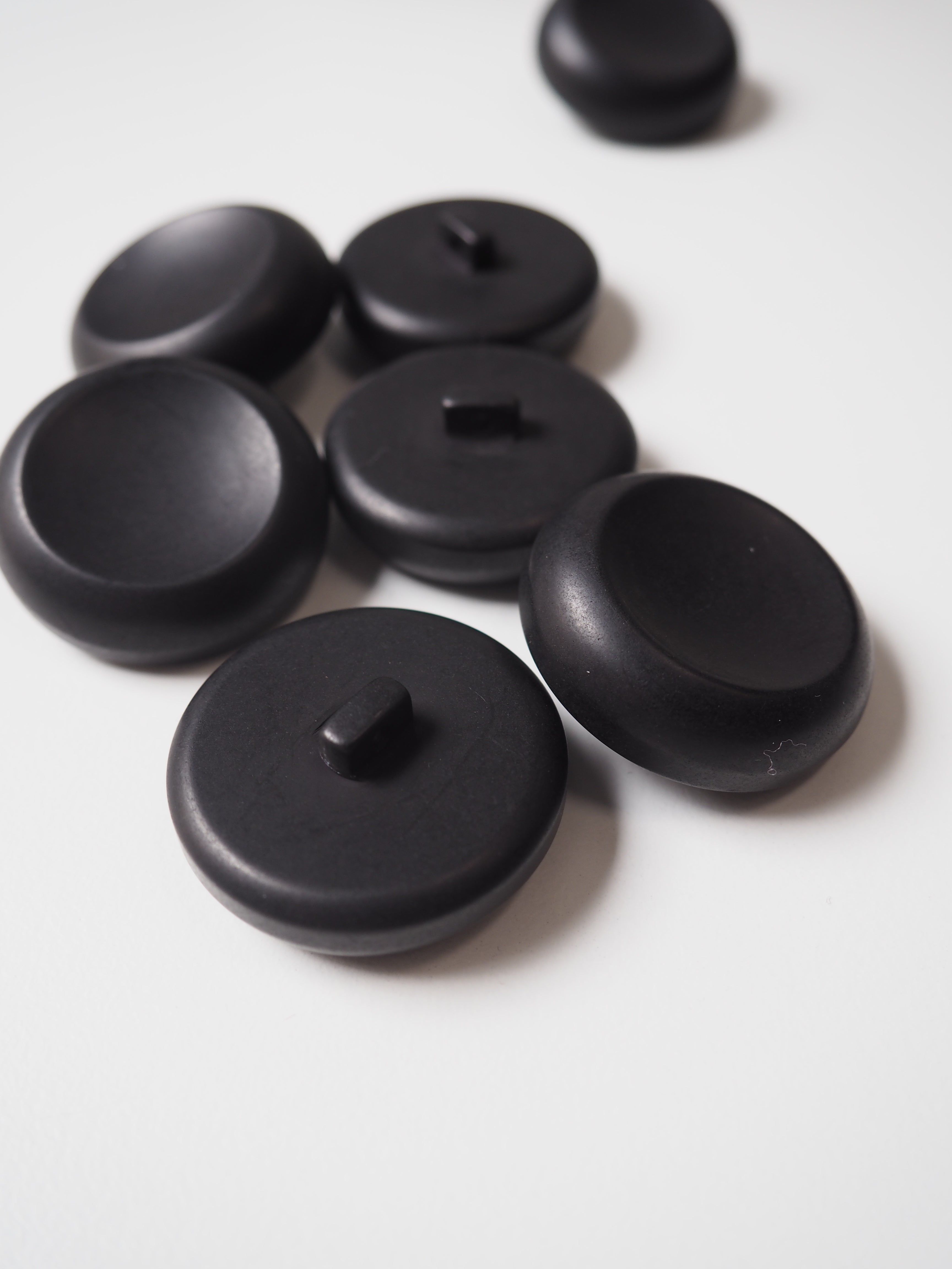 Large Black Indented Shank Button – The New Craft House