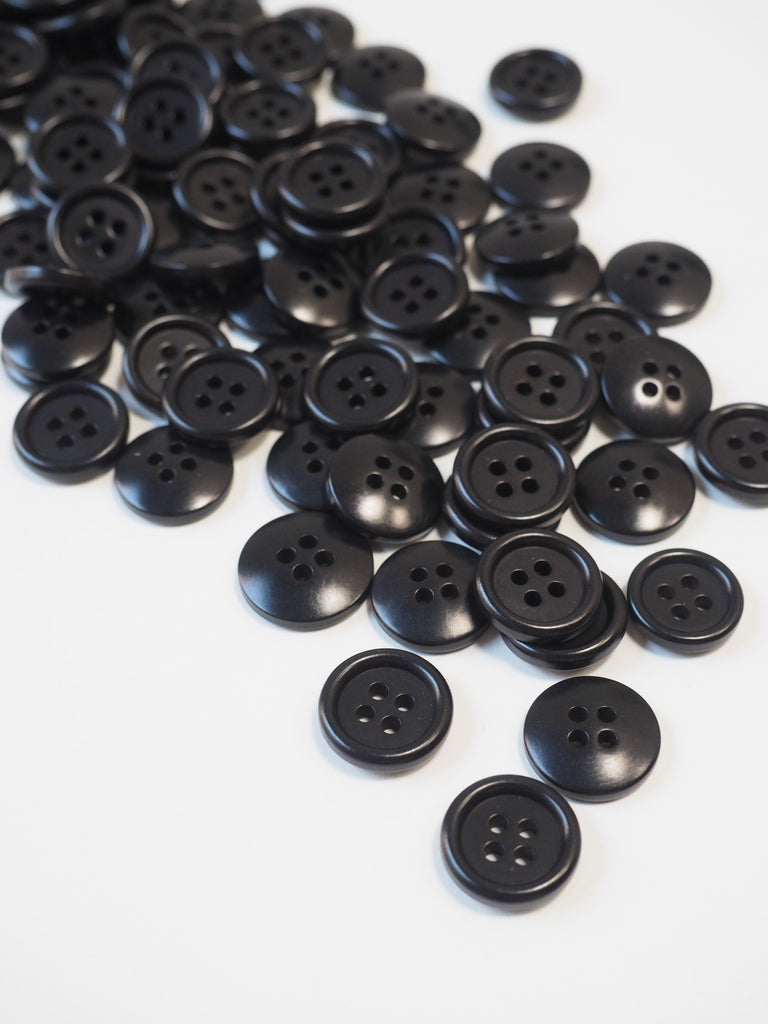 Black Corozo Button 14mm
