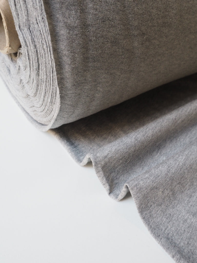 Grey Melange Cotton Interlock T-shirt Jersey