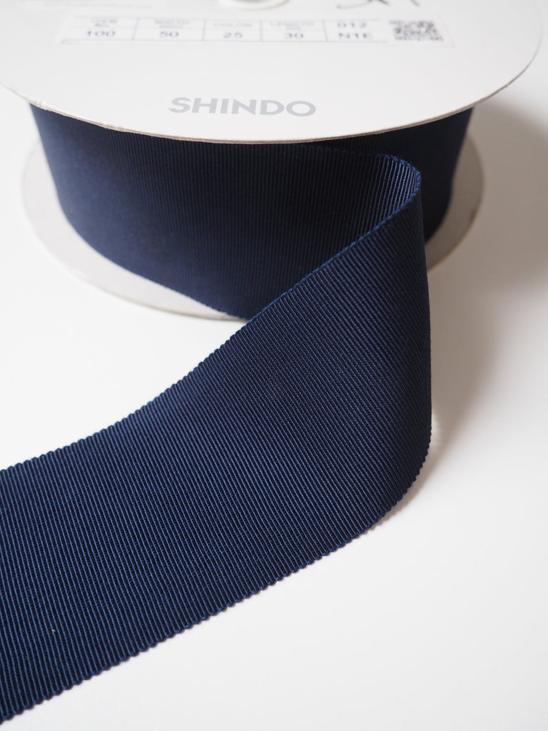 Shindo Navy Grosgrain Ribbon 50mm