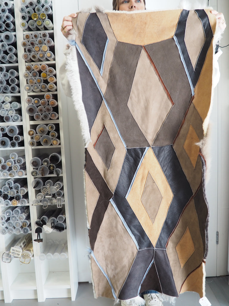 Multicolour Diamond Patchwork Wool Panel