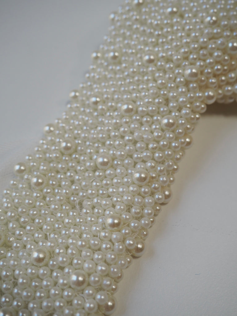 Hand Beaded Pearl Cluster Trim
