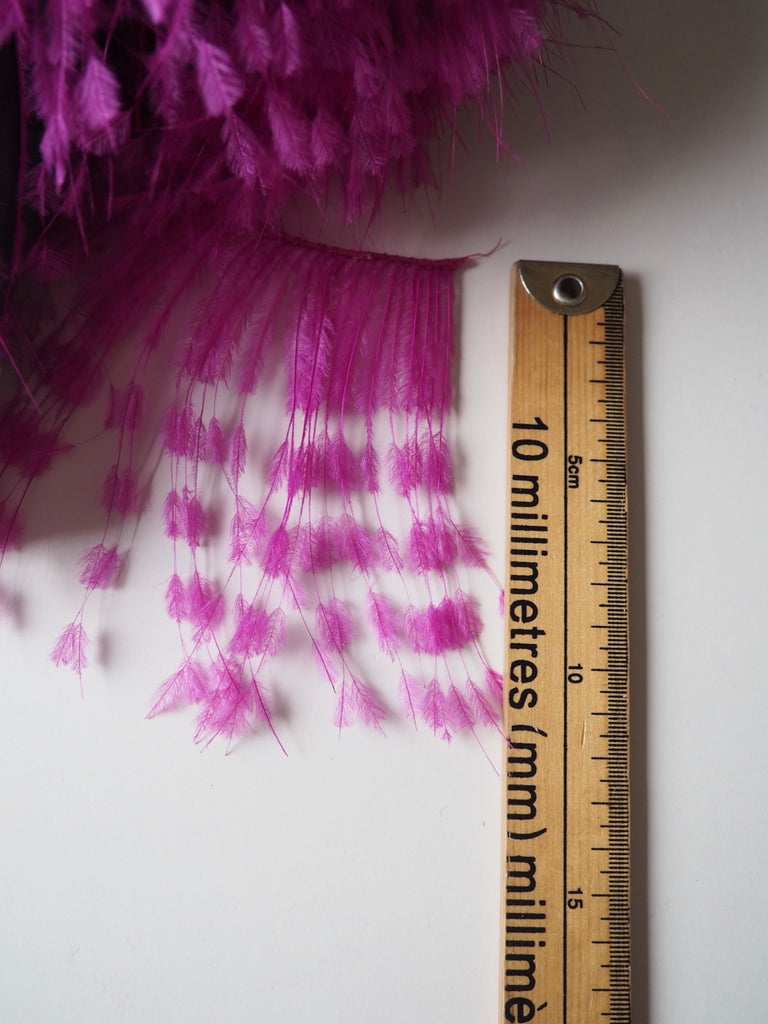 Fuchsia Trimmed Ostrich Feather Fringing