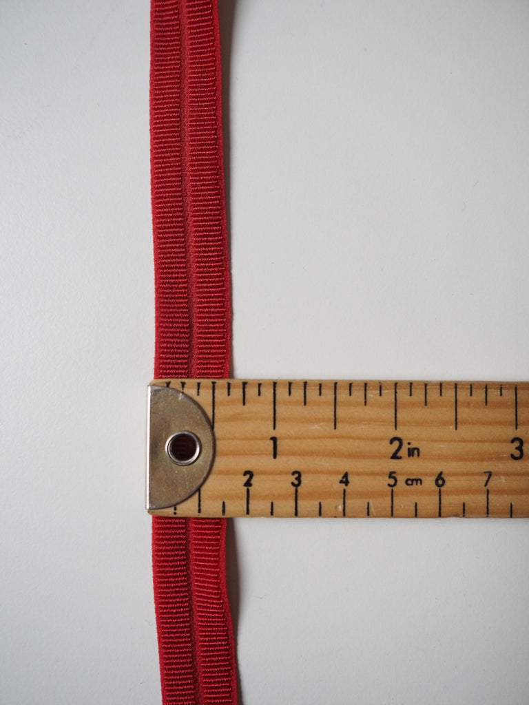 Red Grosgrain Fold Over Elastic 16mm