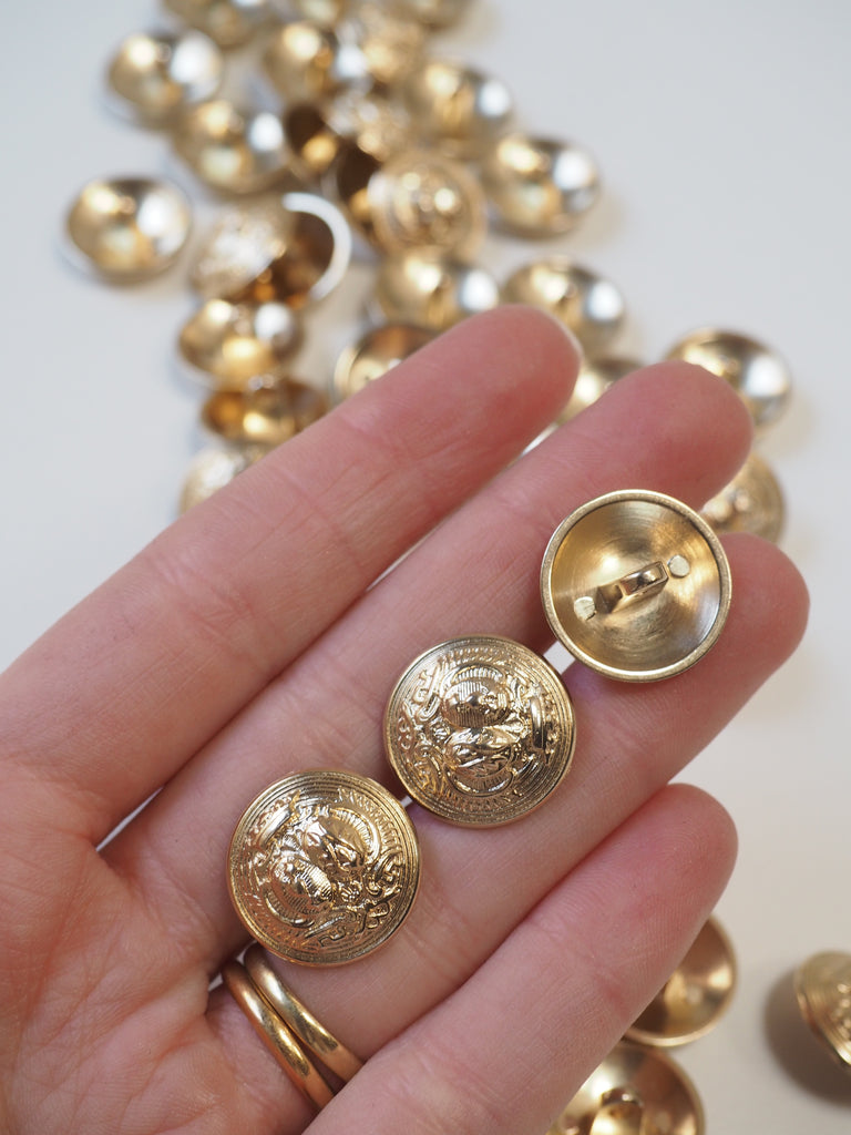 Gold Regal Metal Shank Button 18mm