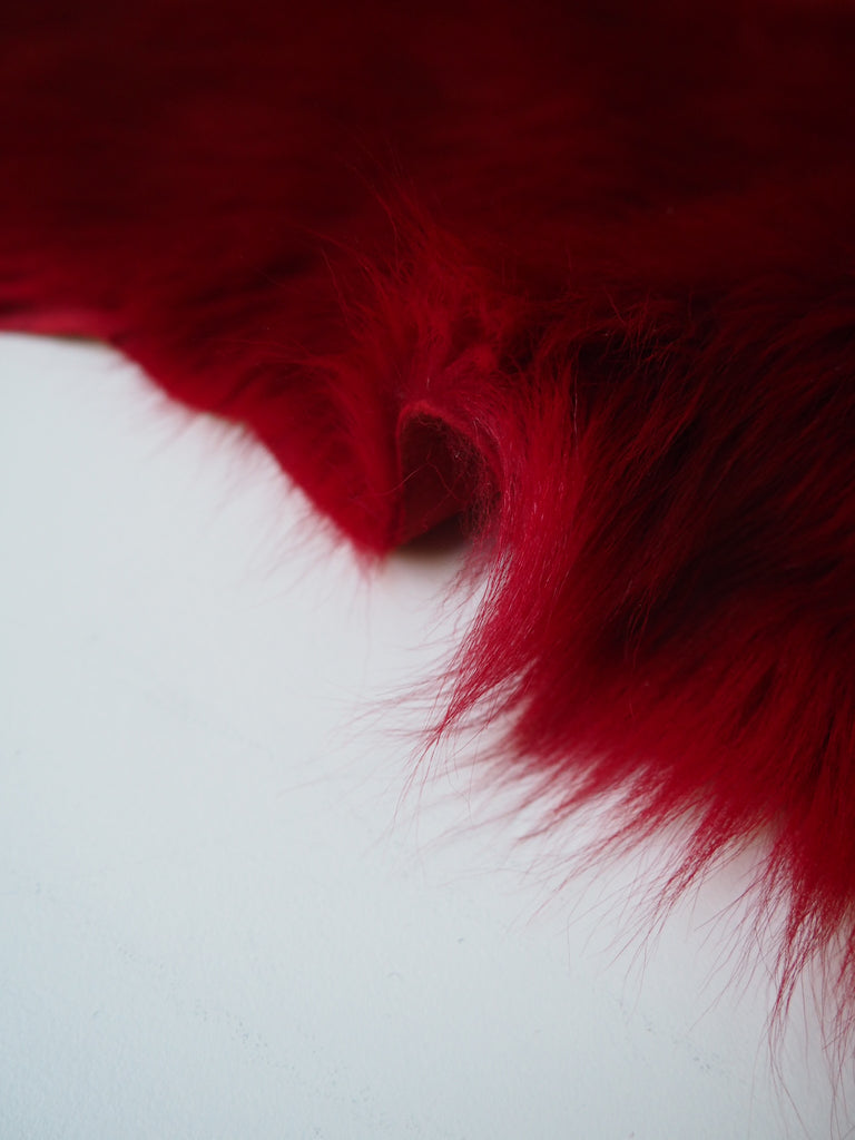Crimson Shearling Sheep Leather