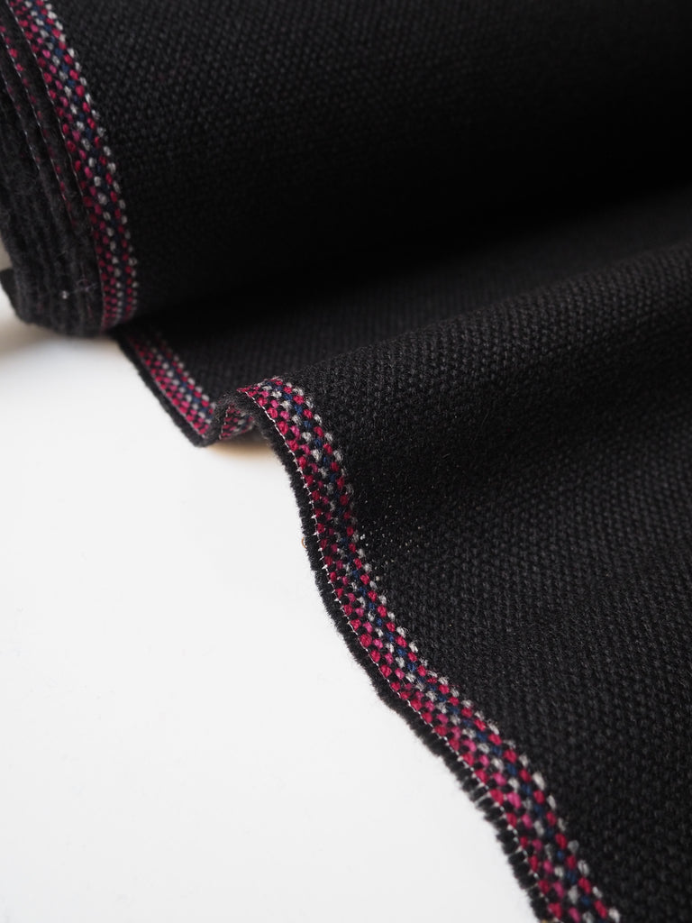 Black Basketweave Wool